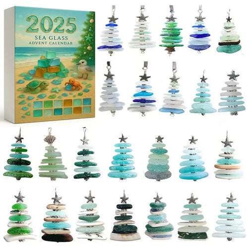 Limited Edition, Only 100 Sets Left!-🌊✨Sea Glass Christmas Tree Advent Calendar 🎄❄️🎁
