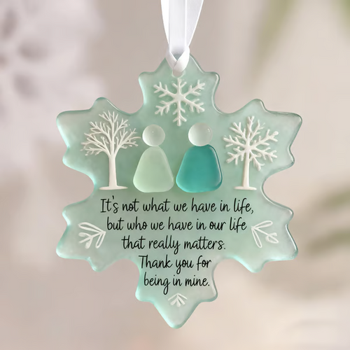 🌊Snowflake-Shaped Sea Glass Friendship Decor✨ Shaped by Nature & Crafted by Hand!