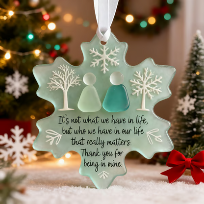 🌊Snowflake-Shaped Sea Glass Friendship Decor✨ Shaped by Nature & Crafted by Hand!