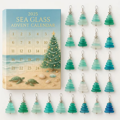 Limited Edition, Only 100 Sets Left!-🌊✨Sea Glass Christmas Tree Advent Calendar 🎄❄️🎁