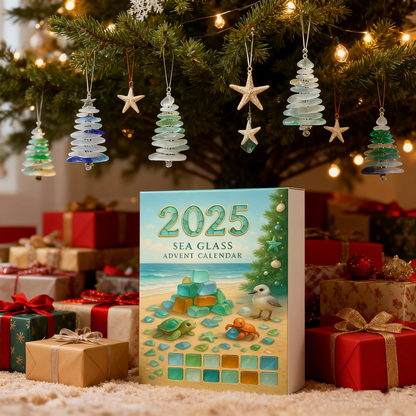 Limited Edition, Only 100 Sets Left!-🌊✨Sea Glass Christmas Tree Advent Calendar 🎄❄️🎁