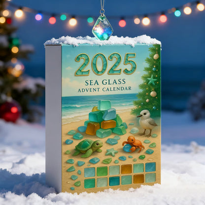 Limited Edition, Only 100 Sets Left!-🌊✨Sea Glass Christmas Tree Advent Calendar 🎄❄️🎁