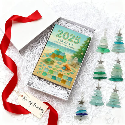 Limited Edition, Only 100 Sets Left!-🌊✨Sea Glass Christmas Tree Advent Calendar 🎄❄️🎁